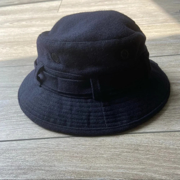 Navy Blue  Wool Blend Buckle Hat - Picture 6 of 15